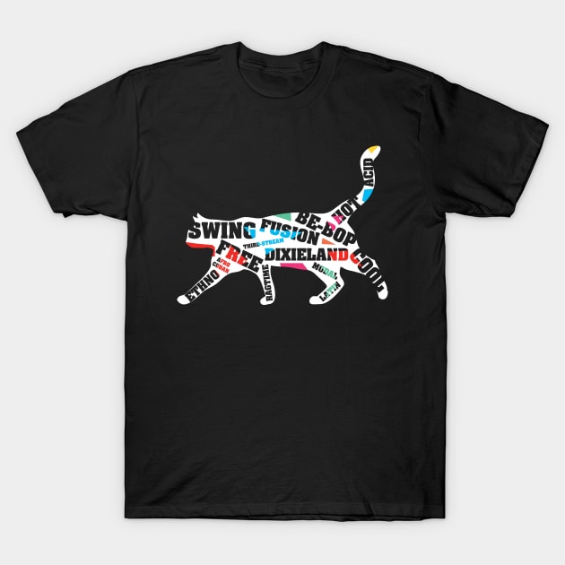 The Funny Jazz Cat T-Shirt by jazzworldquest